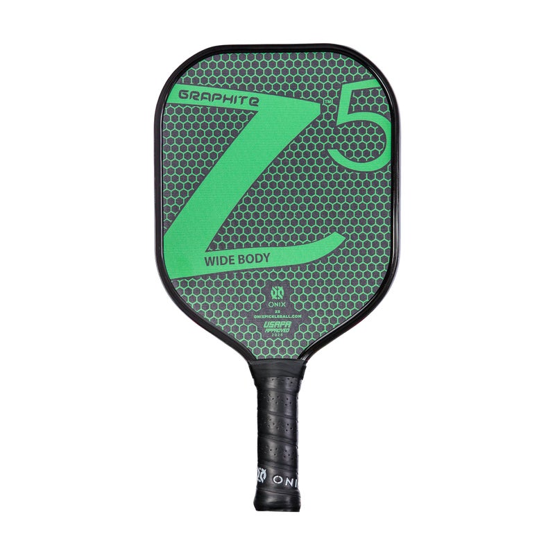 ONIX Graphite Z5 Pickleball Paddle (Graphite Carbon Fiber Face with Rough Texture Surface, Cushion Comfort Grip and Nomex Honeycomb Core for Touch, Control, and Power), Green - Image 1